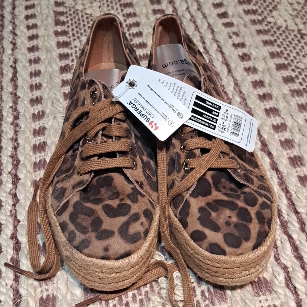 NWT SUPERGA 39.5EURO animal fur sneakers, $295.00